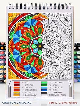 Amazon.com - Mandala. Travel Size Color by Number Adult Coloring